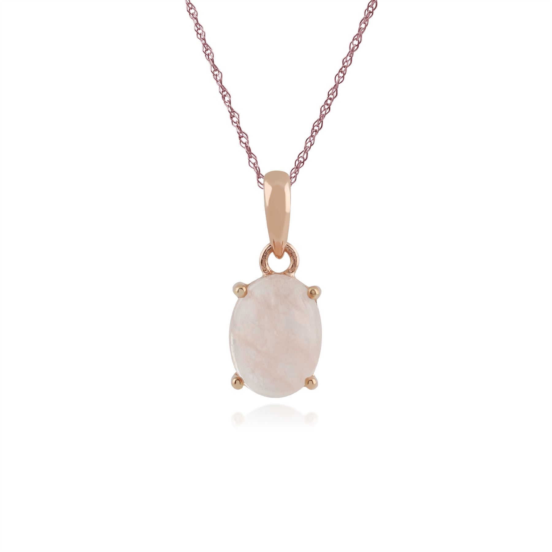 Bracciale Classico e Ciondolo in Argento 925 Placcato Oro Rosa Morganite Opaca