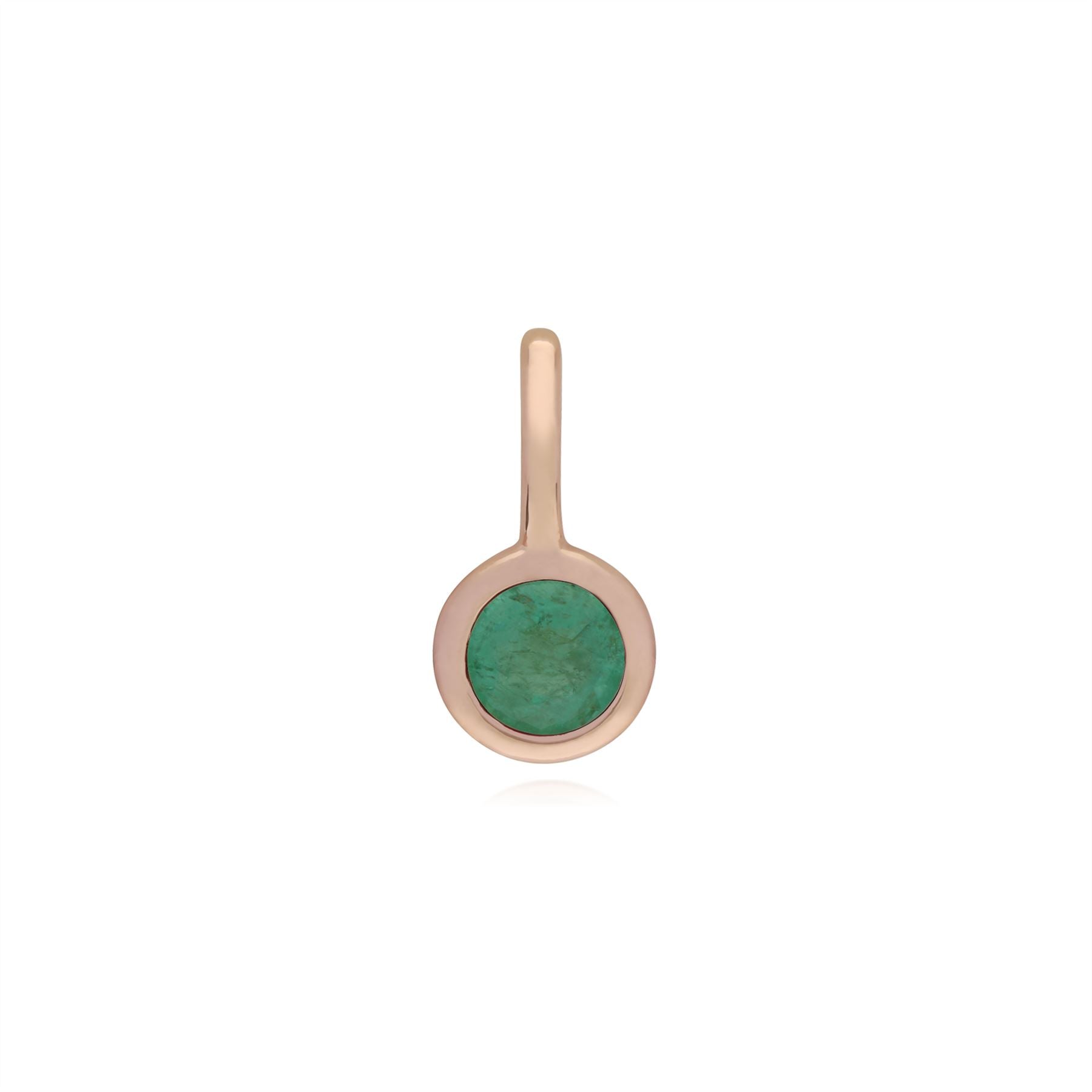 Ciondoli classici in argento 925 placcati in oro rosa con smeraldi