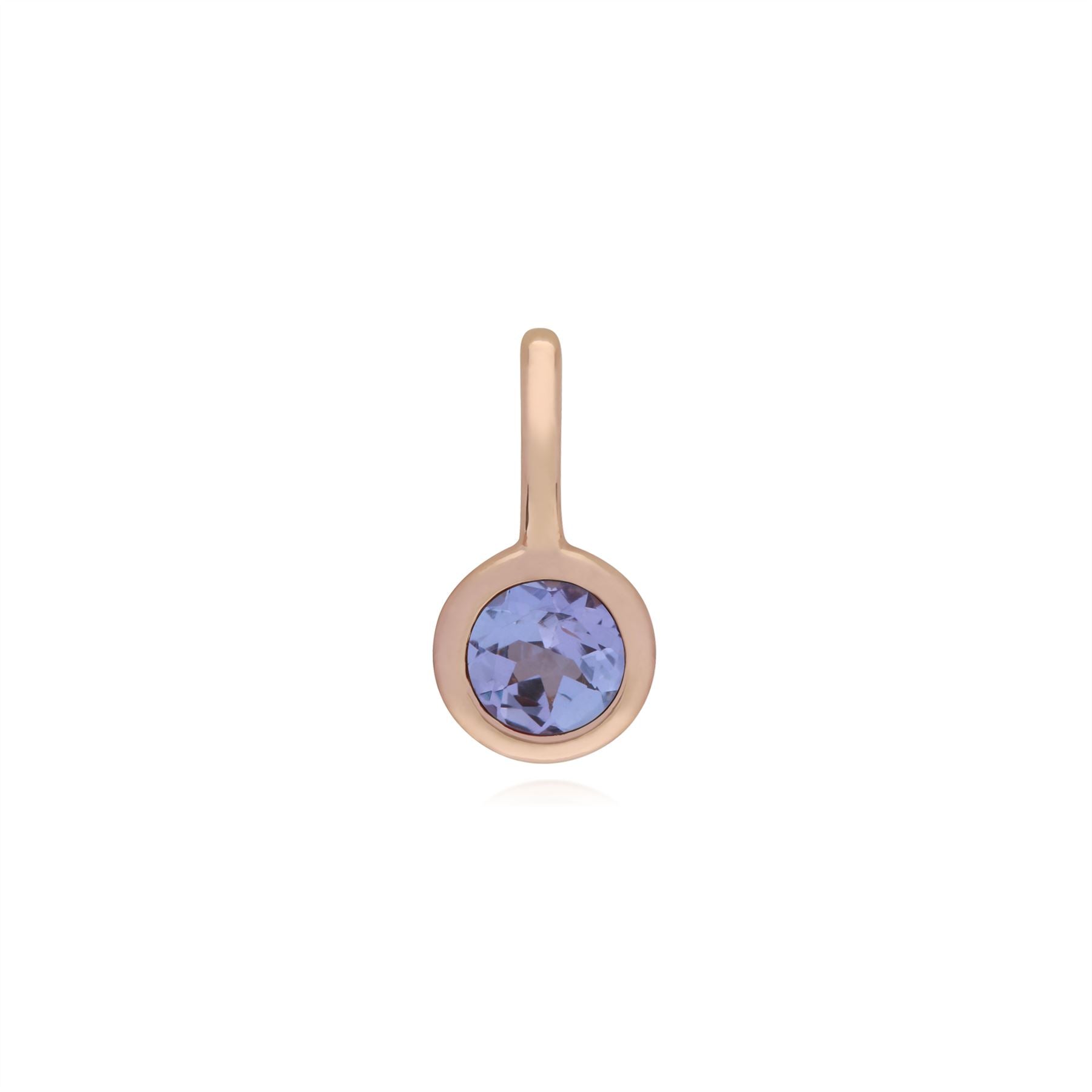 Ciondolo classico con lucchetto a cuore in argento 925 placcato oro rosa e ciondoli in tanzanite