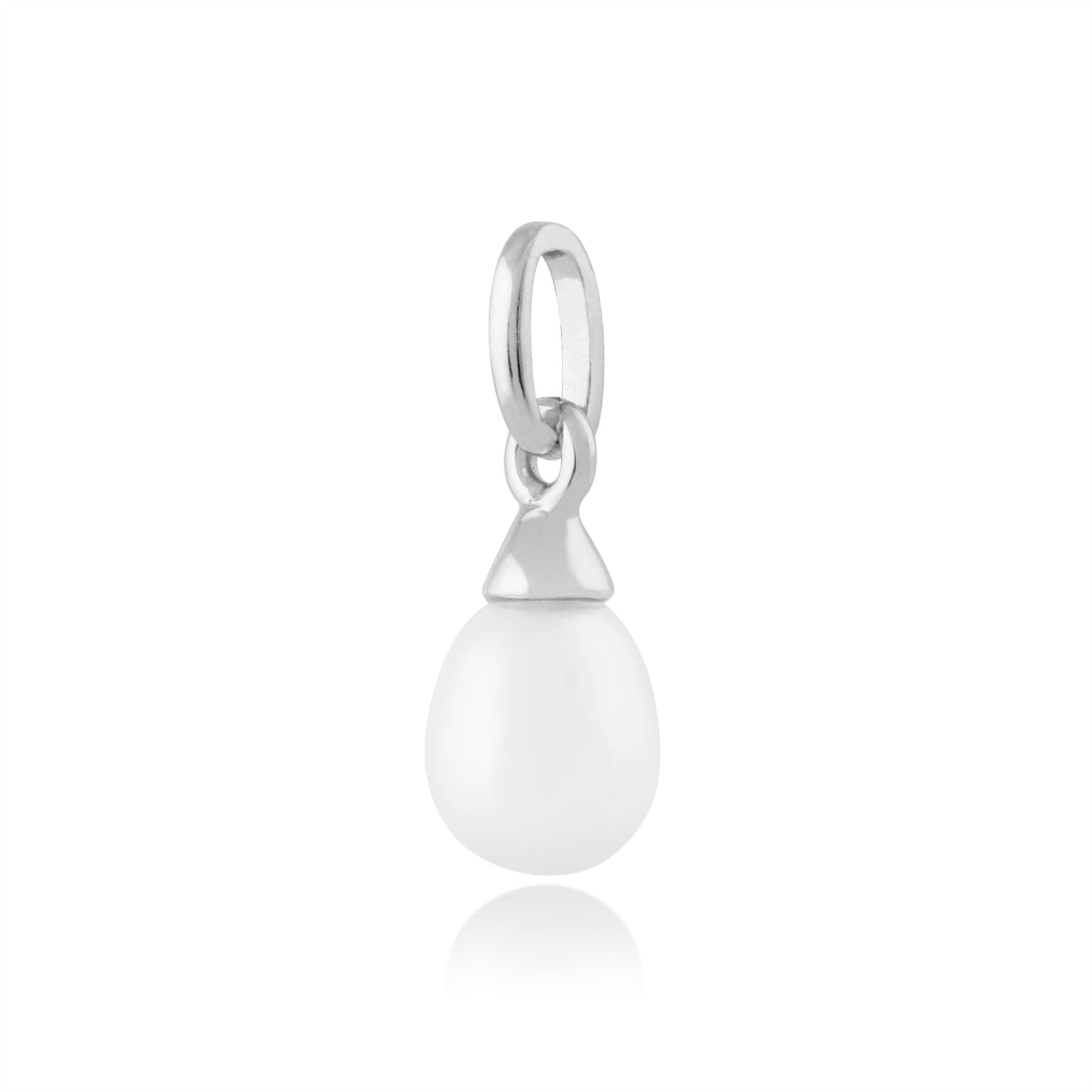 Classico pendente con perla coltivata in oro bianco 375