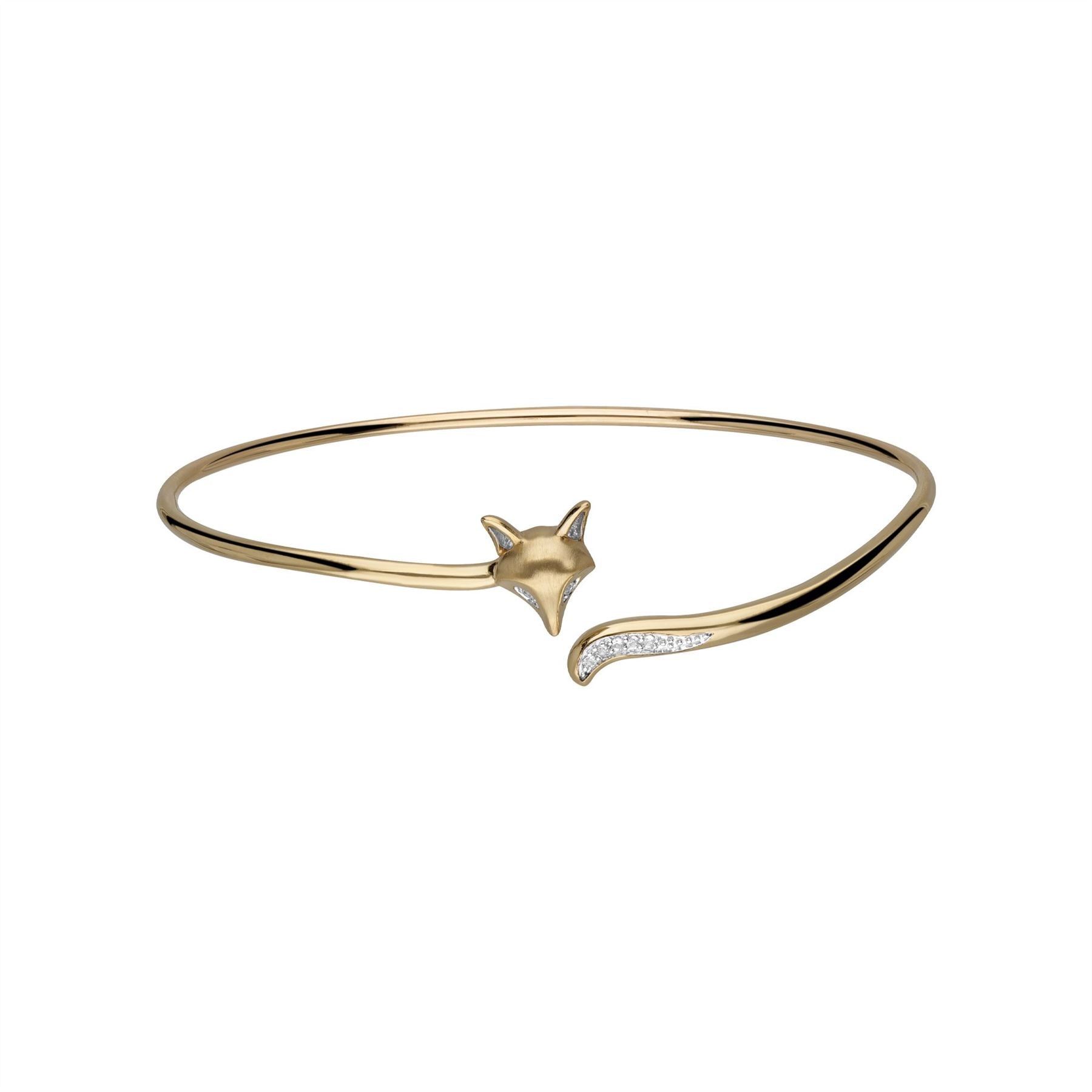 Bracciale rigido Gardenia Fox con zaffiro bianco