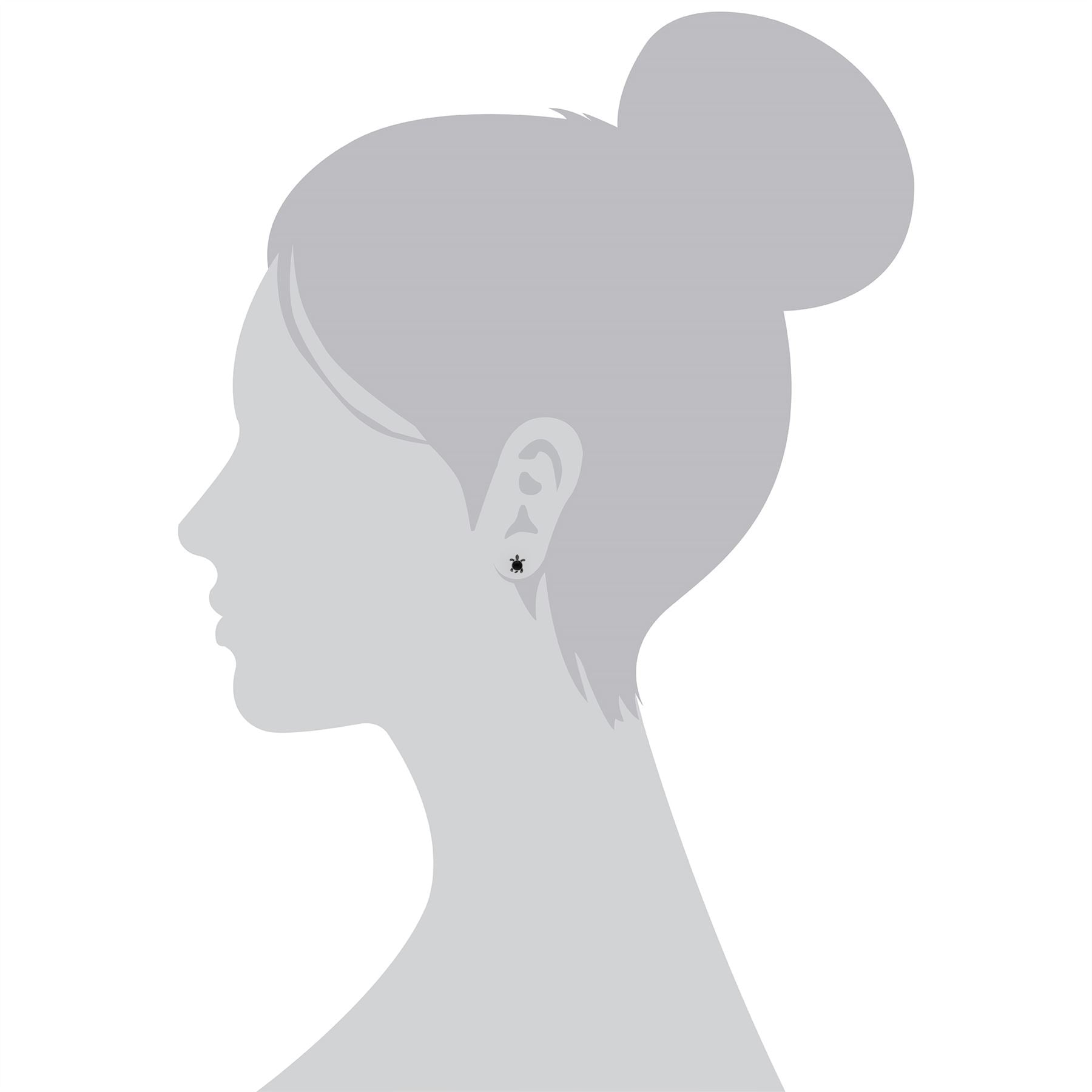 Orecchini in onice in argento sterling con onice nero da 3 ct e orecchini con tartaruga marcasite da 0,10 ct