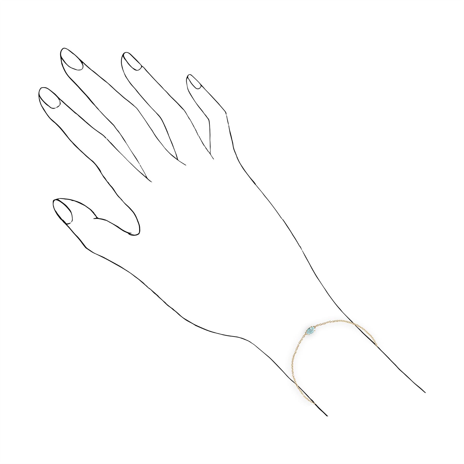 Bracciale classico in oro giallo 375 con topazio azzurro ovale