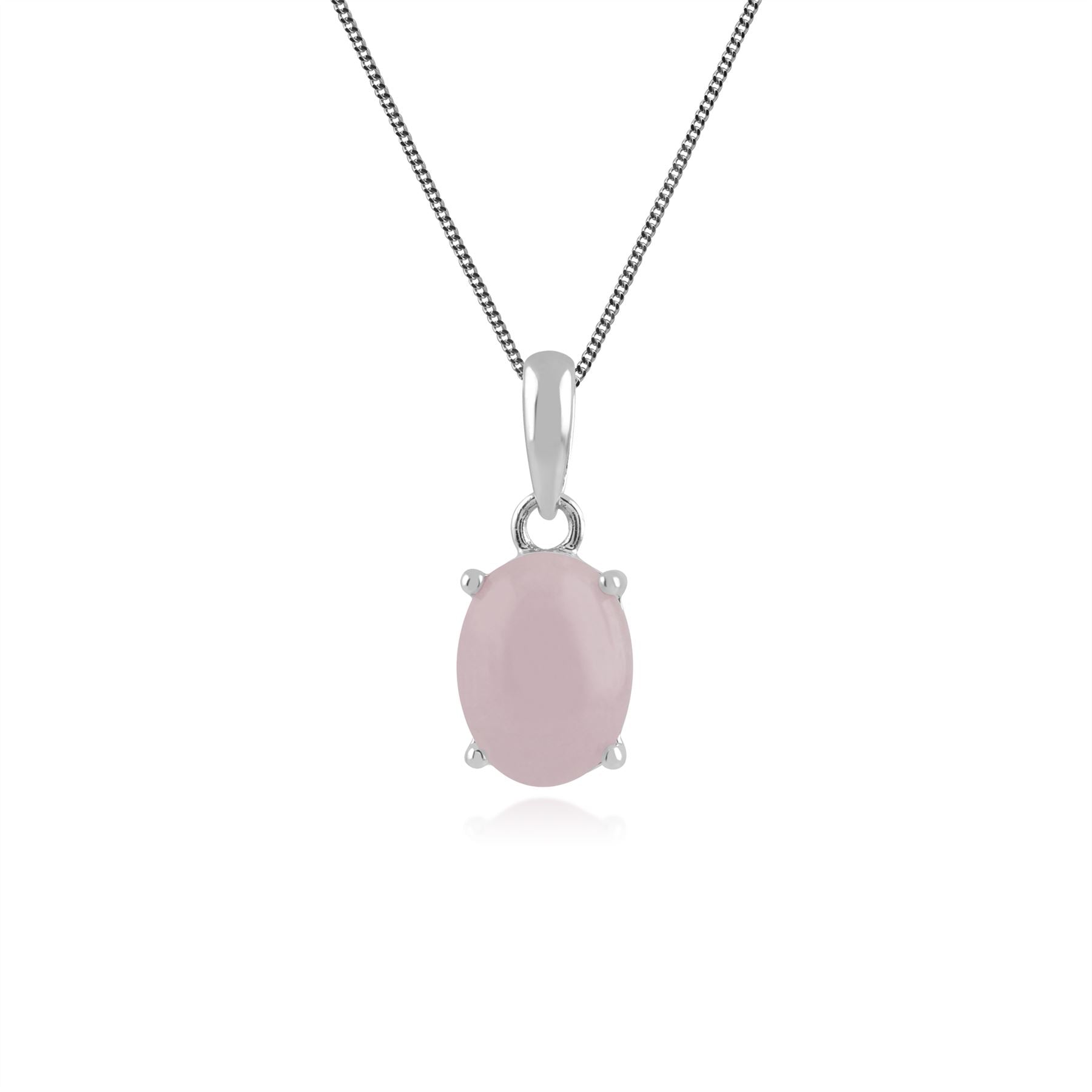 Orecchini a lobo e Bracciale Classico in Argento 925 con Kunzite Ovale Opaca