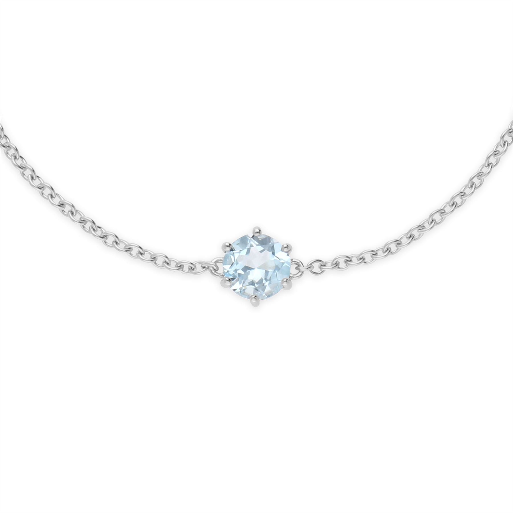 Classico bracciale in argento 925 con topazio blu con montature a griffe