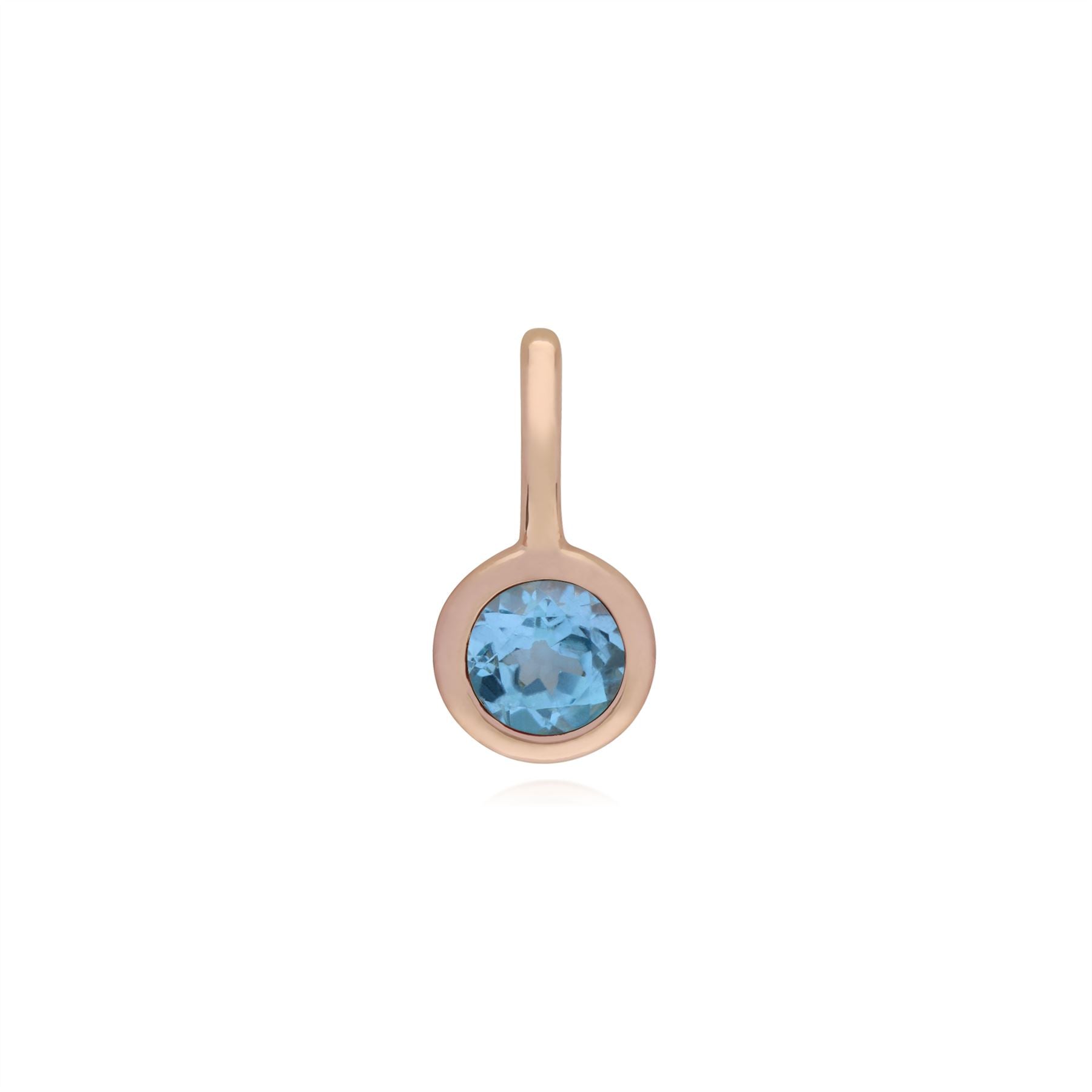 Ciondoli classici Argento 925 placcato oro rosa Topazio azzurro