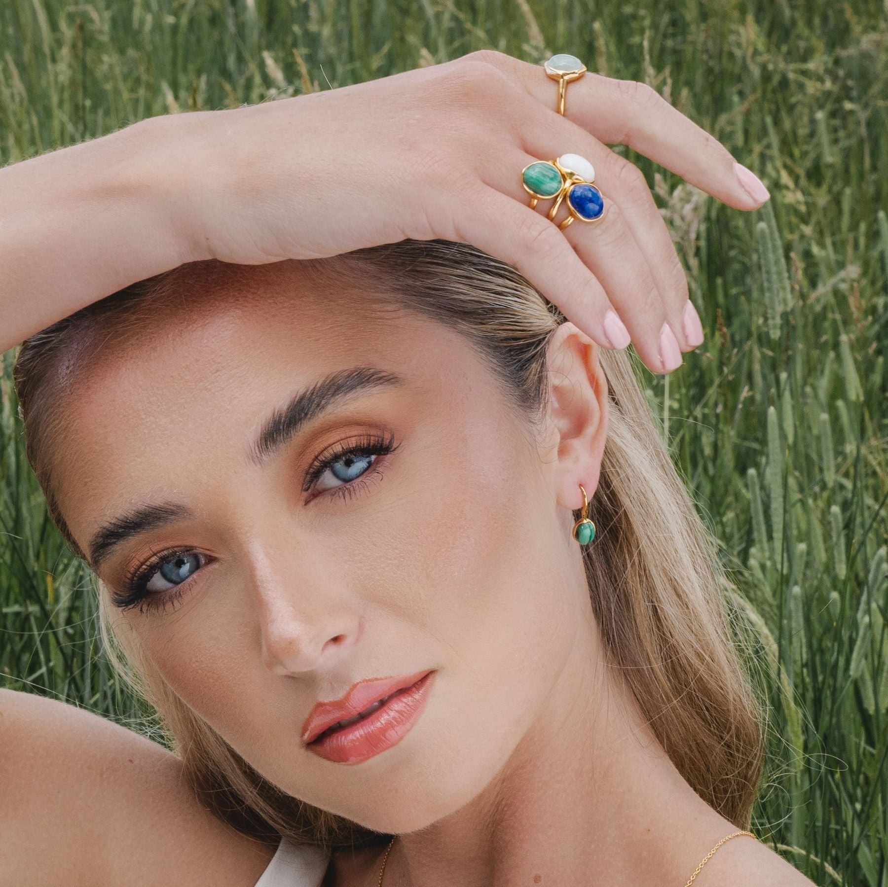 Anello irregolare B Gemma Argento 925 Oro giallo Lapislazzuli
