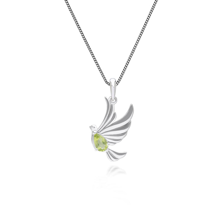 Collana ECFEW™ Creator Colomba in argento 925 dorato con oro fino con peridoto