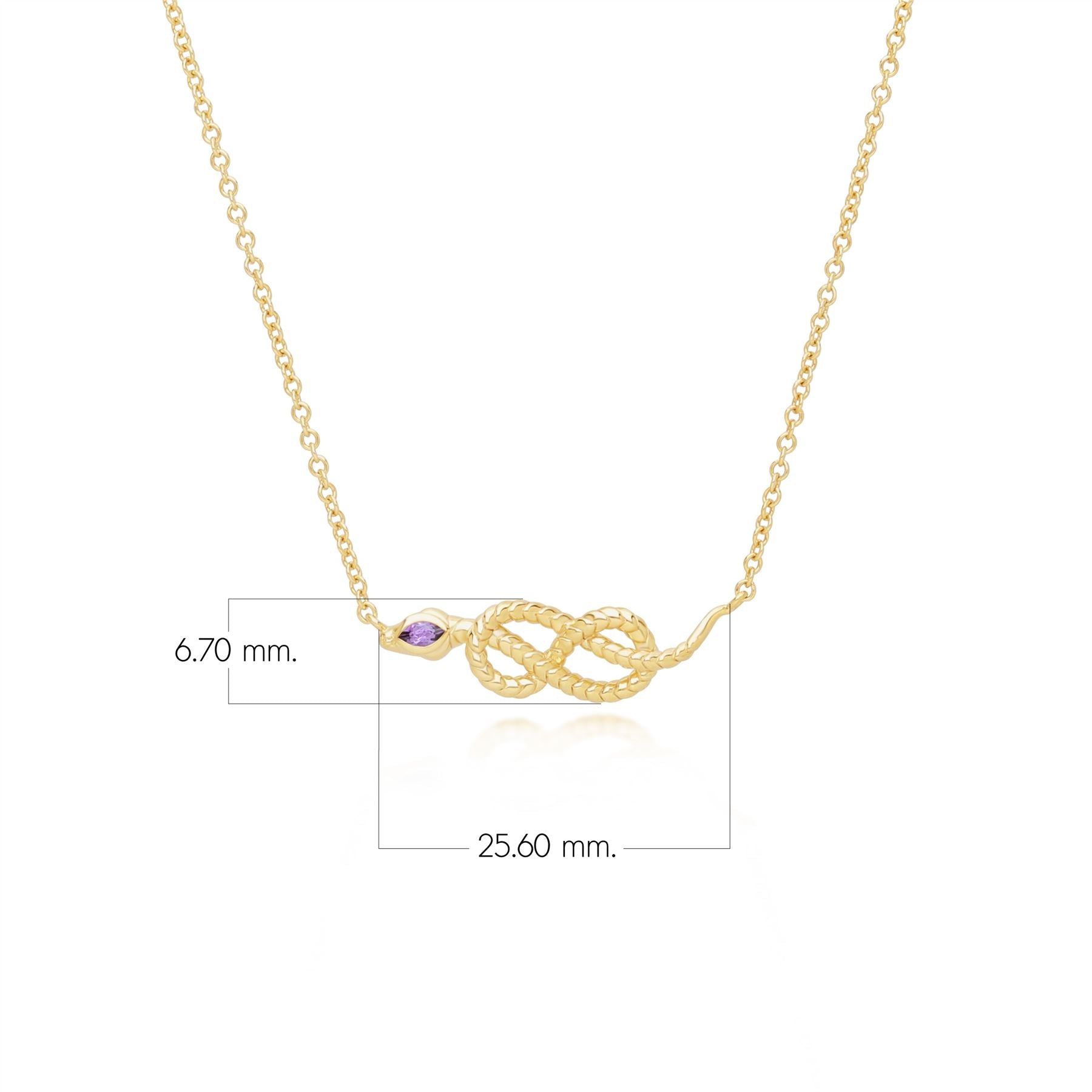 ECFEW™ Collana con pendente serpente a forma di ametista  in argento sterling placcato oro