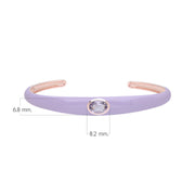 Bracelet Jonc Siberian Waltz En Émail Violet Et Améthyste Octogonale En Or Vermeil Rose