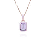 Pendentif Siberian Waltz En Émail Violet Et Améthyste Octogonale En Or Vermeil Rose