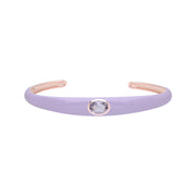 Bracelet Jonc Siberian Waltz En Émail Violet Et Améthyste Octogonale En Or Vermeil Rose