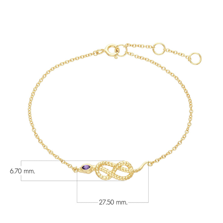 Bracciale Serpente Creatore ECFEW™ in argento sterling 925 con ametista