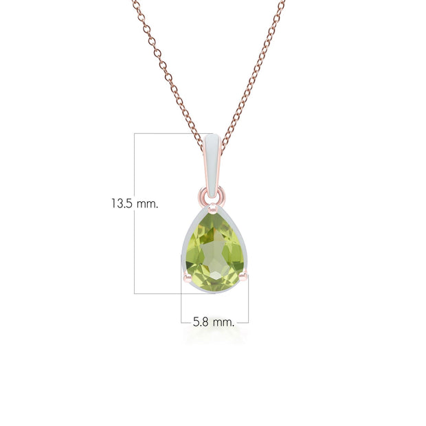 Pendentif Siberian Waltz En Émail Vert Et Péridot Poire En Or Vermeil Rose