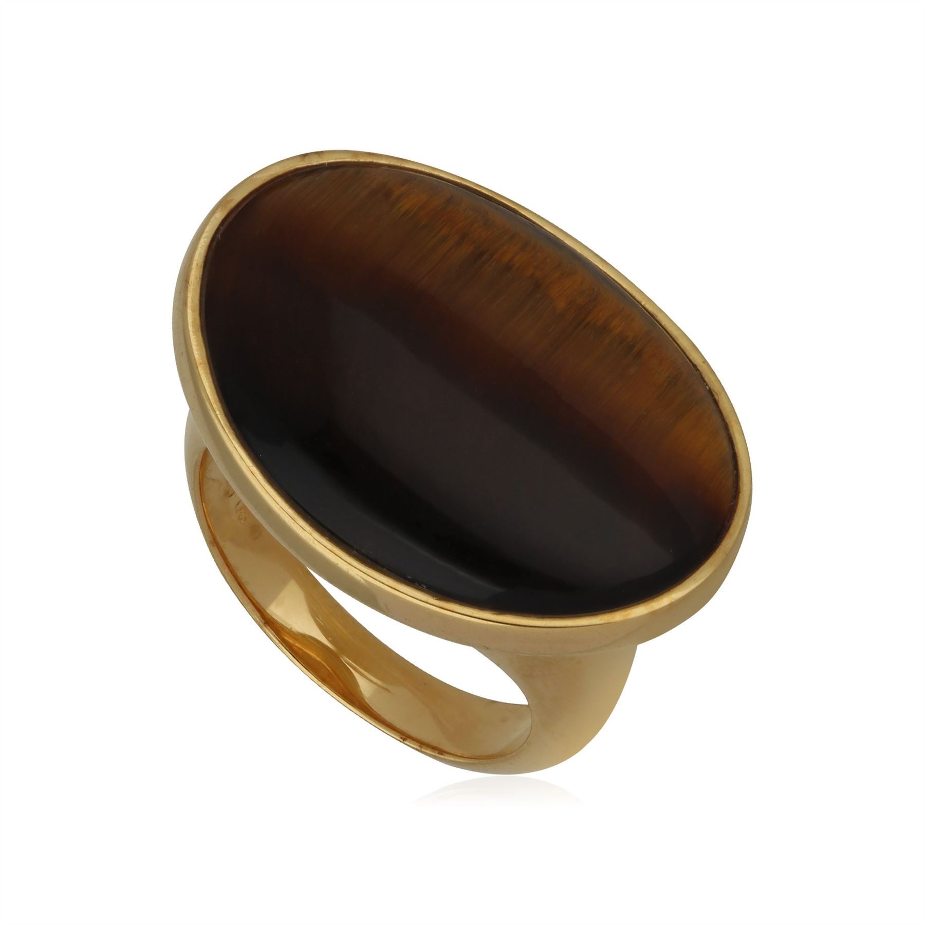 Kosmos Tiger's Eye Cocktail Ring in Gold Plated Sterling Silver