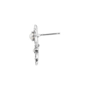 Collana e orecchini con pendente floreale in argento 925, perla rotonda e marcasite