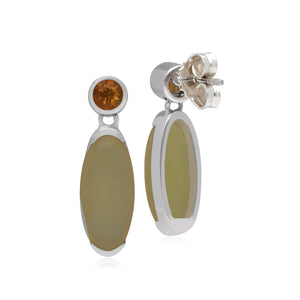 Kosmos Opal & Citrine Oval Shaped Drop Earrings