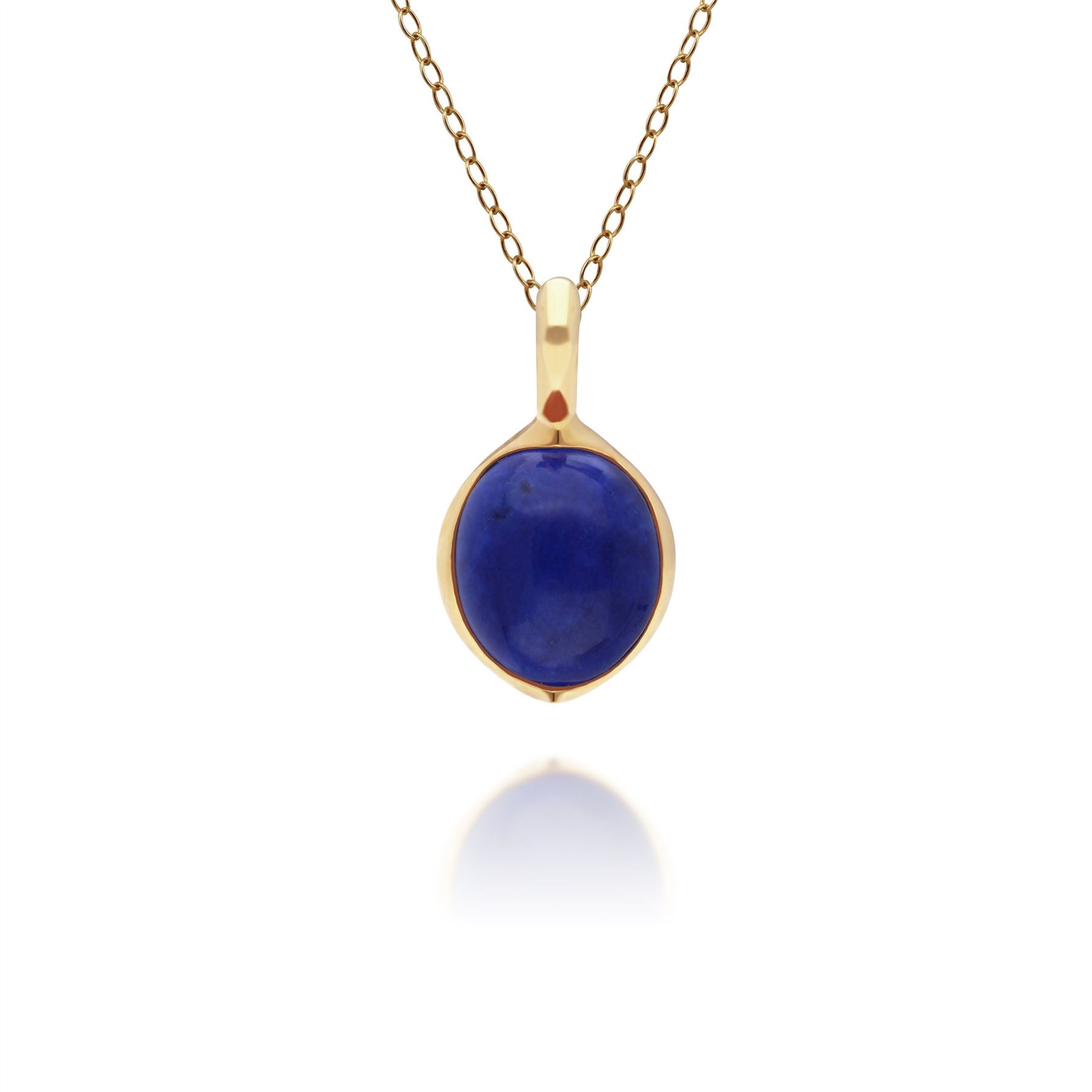 Irregular B Gem Lapis Lazuli Pendant in Gold Plated Sterling Silver 