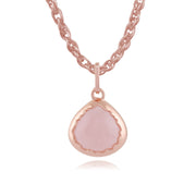 Collana pastello "Diantha" al quarzo rosa in argento sterling placcato oro rosa da 9 ct