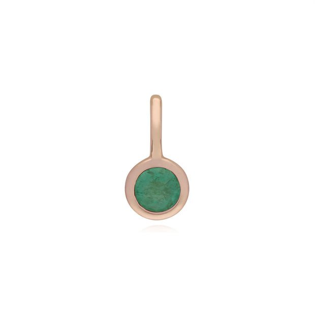 Ciondoli classici in argento 925 placcati in oro rosa con smeraldi