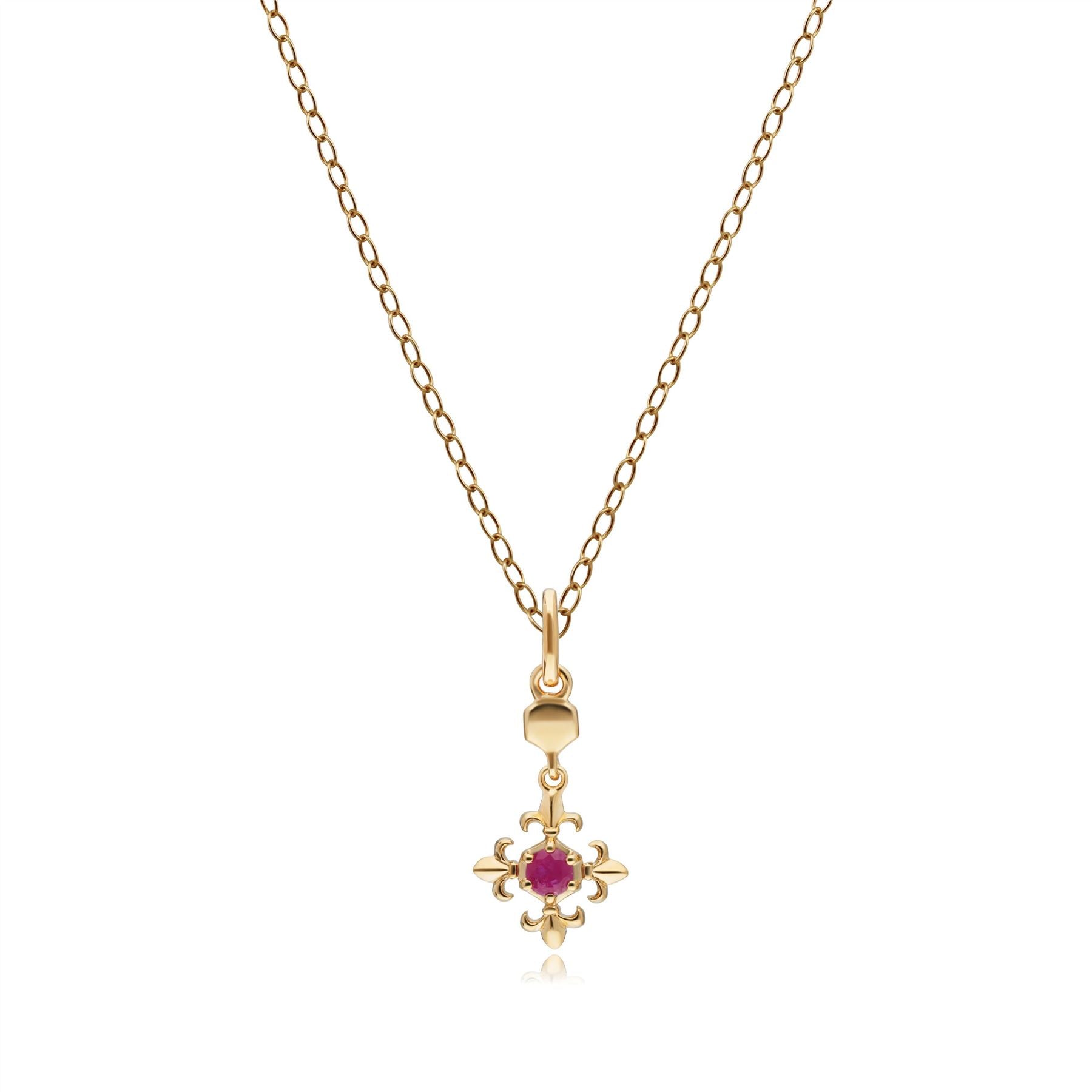 ECFEW™ Ciondolo Fleur de Lis con rubino