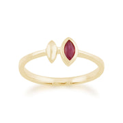 Anello Gemondo in oro giallo da 9 ct con rubino da 0,15 ct