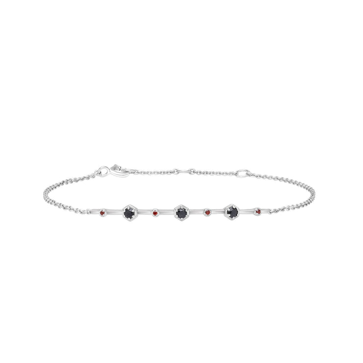 Bracciale Modern Glam in Argento 925 Con Spinello e Granato