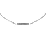 Bracciale con diamanti, bracciale in oro bianco da 9 ct con diamanti da 3 pt, 19 cm