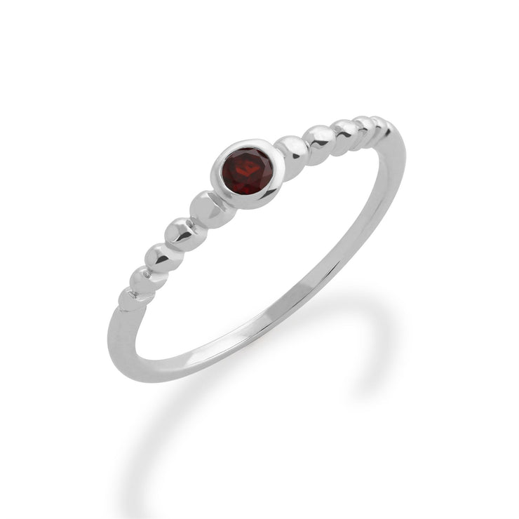 Anello e orecchini a cerchio con granato in argento 925 Essentiel