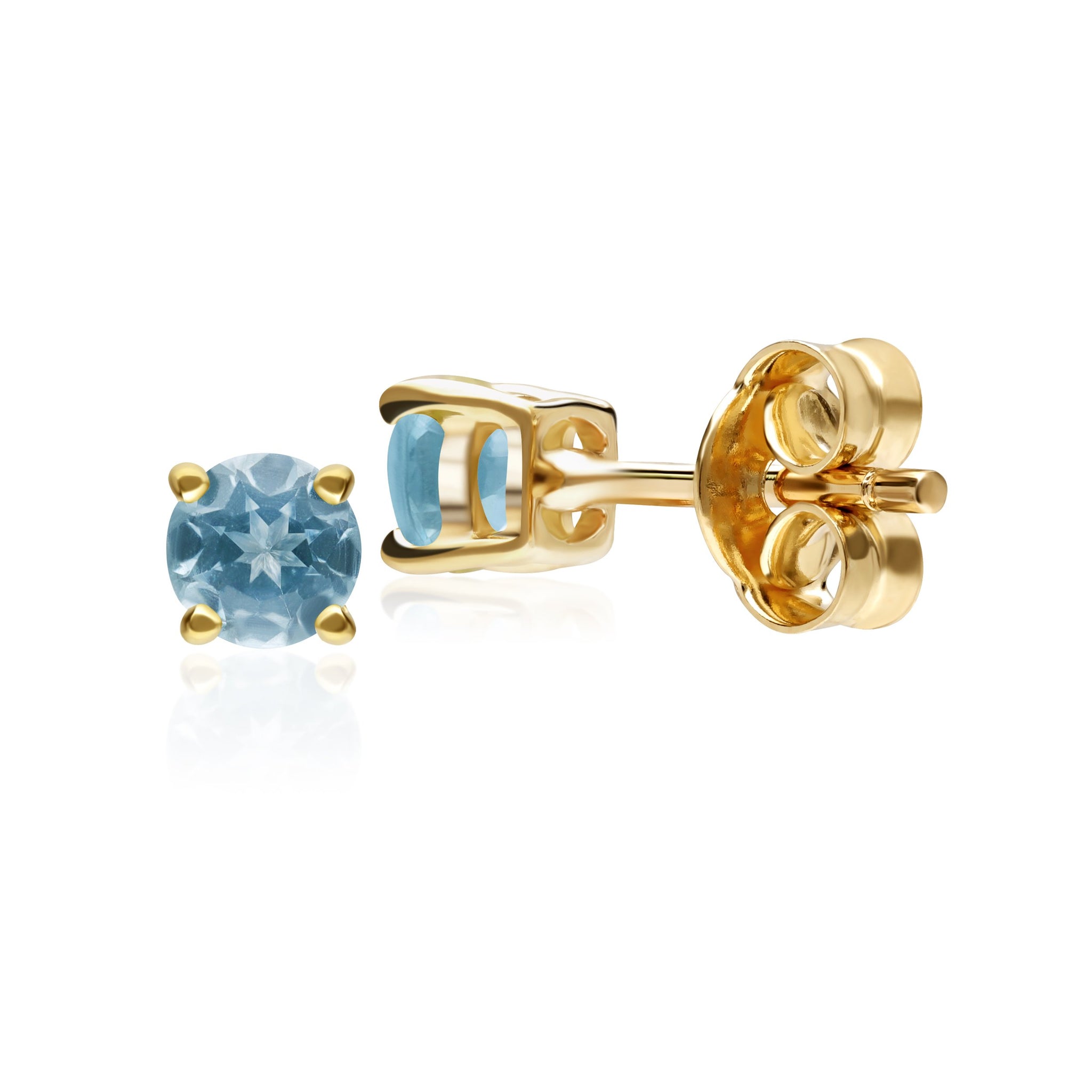 Blue topaz stud earrings in 9ct yellow gold image 1