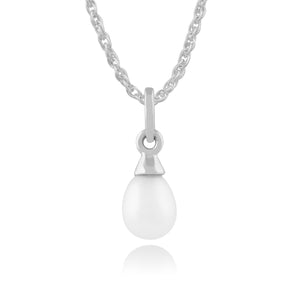 Classic Freshwater Pearl Pendant in 9ct White Gold