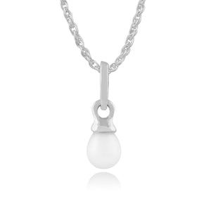 Classic Freshwater Pearl Pendant in 9ct White Gold