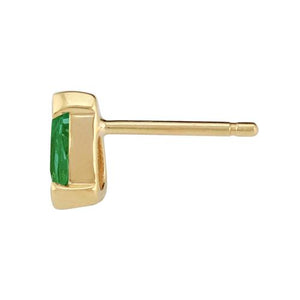 Classic Pear Emerald Stud Earrings in 9ct Yellow Gold 6.5x4mm