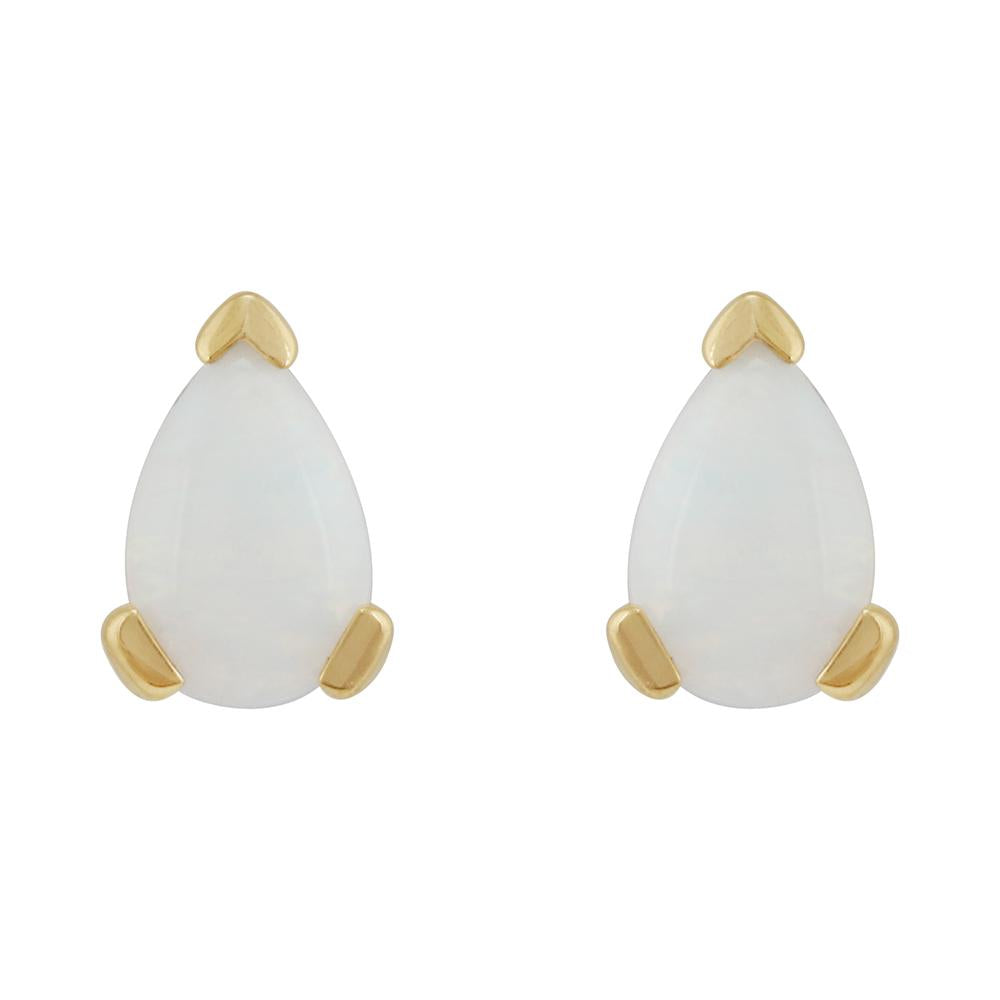 Classic Pear Opal Stud Earrings in 9ct Yellow Gold 6.5x4mm