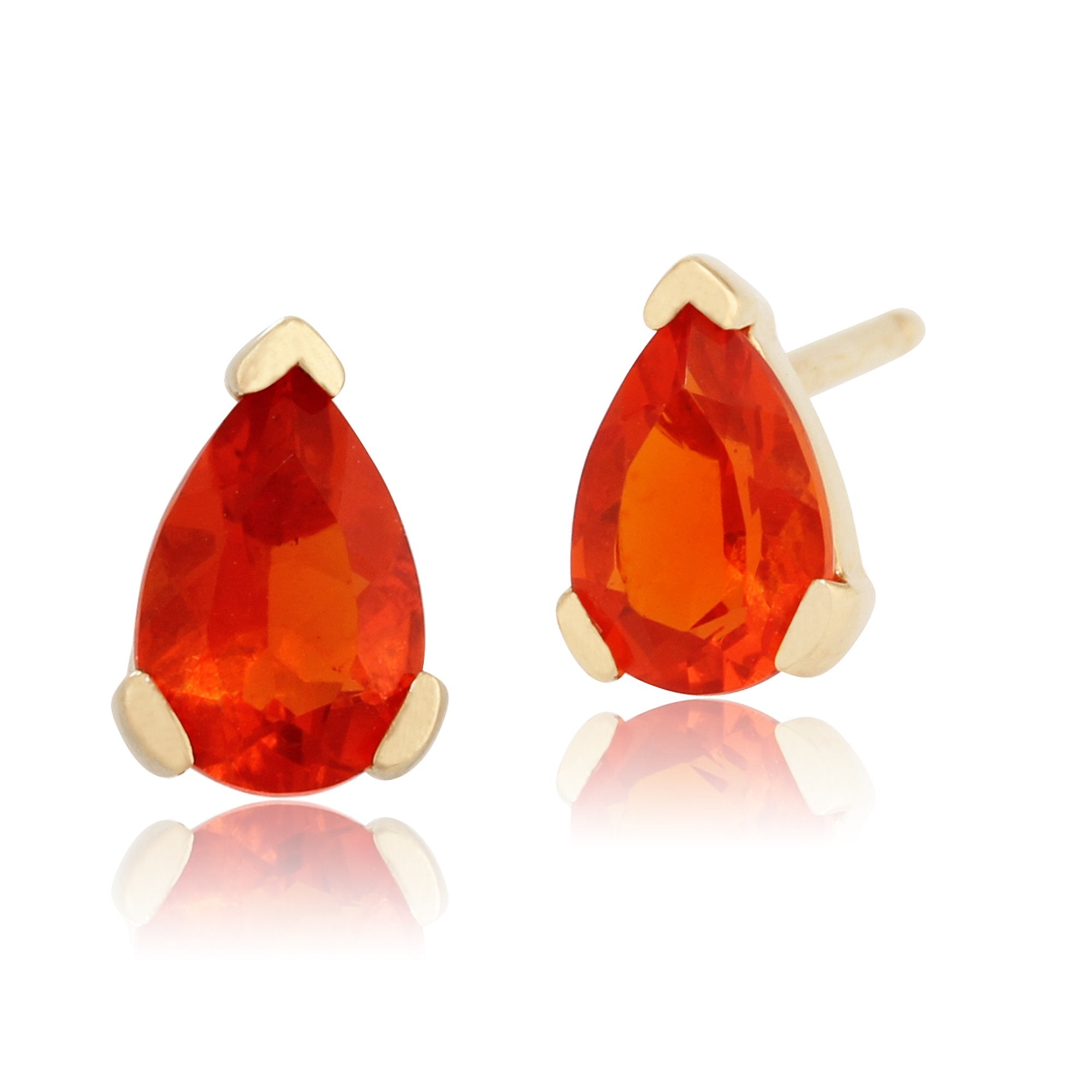 Classic Fire opal Stud Earrings & Pendant Set Image 2