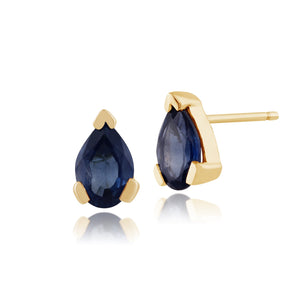 Classic Pear Sapphire Stud Earrings in 9ct Yellow Gold 6.5x4mm