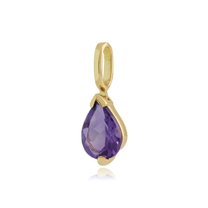 Classic Pear Amethyst Pendant in 9ct Yellow Gold