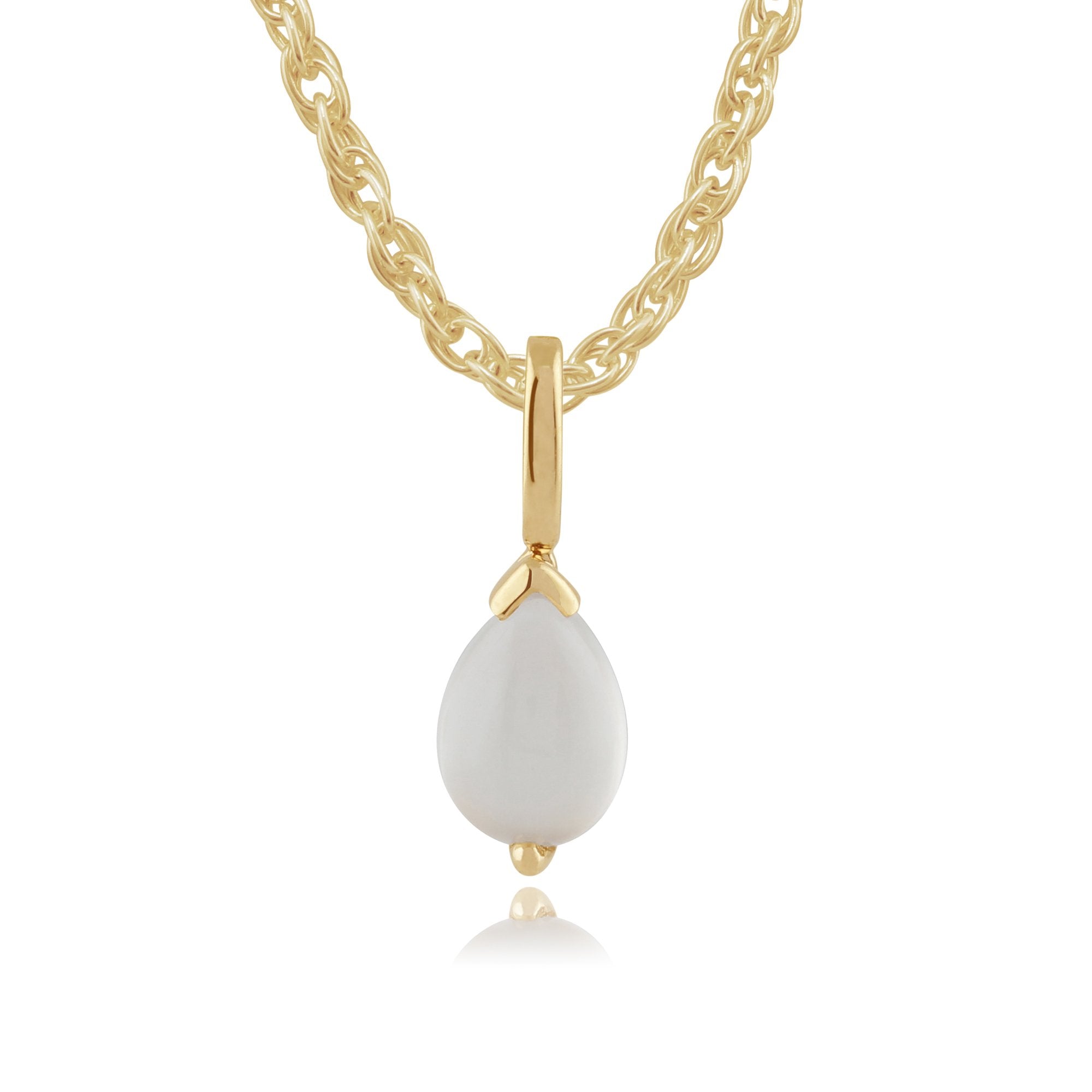 Classic Pear Moonstone Pendant in 9ct Yellow Gold