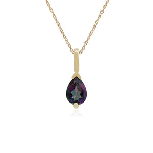 Classic Pear Mystic Topaz Claw Set Pendant in 9ct Yellow Gold