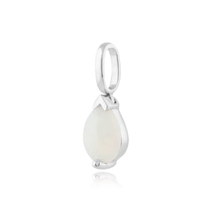 Classic Pear Opal Pendant in 9ct White Gold