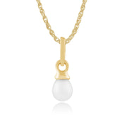 Classico pendente con perla coltivata in oro giallo 375