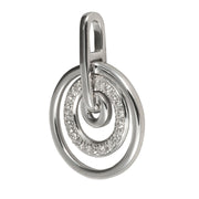 Ciondolo con tre anelli da 45 cm su catena in oro bianco da 9 ct con diamanti