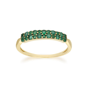 Contemporary 0.4ct Pavé Emerald Cluster Ring in 9ct Yellow Gold