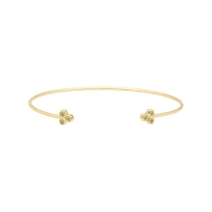 Braccialetto geometrico Trilogy con peridoto in oro giallo da 9 ct