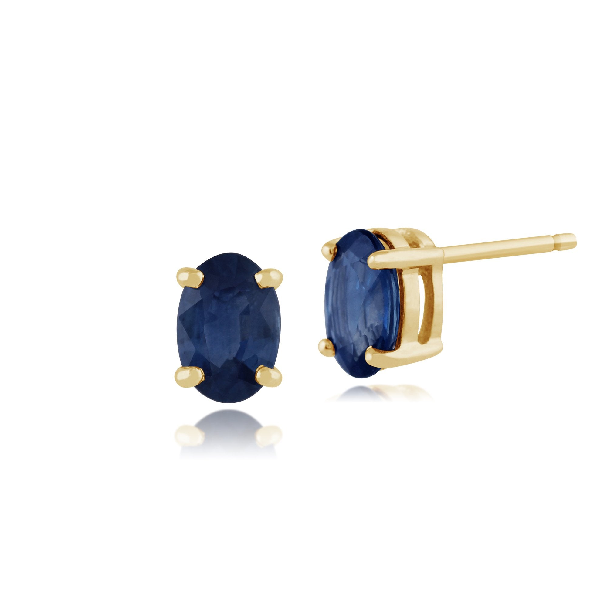 Classic Light Blue Sapphire Single Stone Stud Earrings & Bracelet Set Image 2