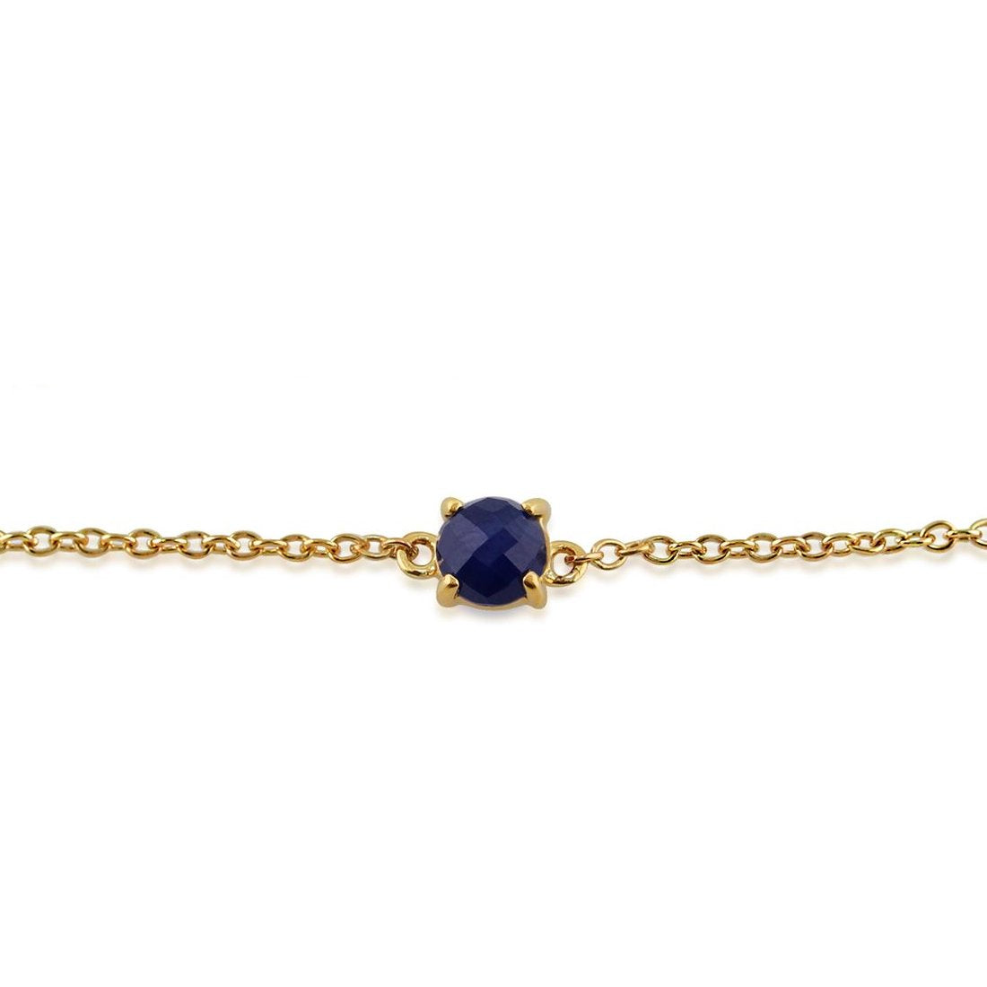 Classic Round Sapphire Checkerboard Bracelet in 9ct Yellow Gold