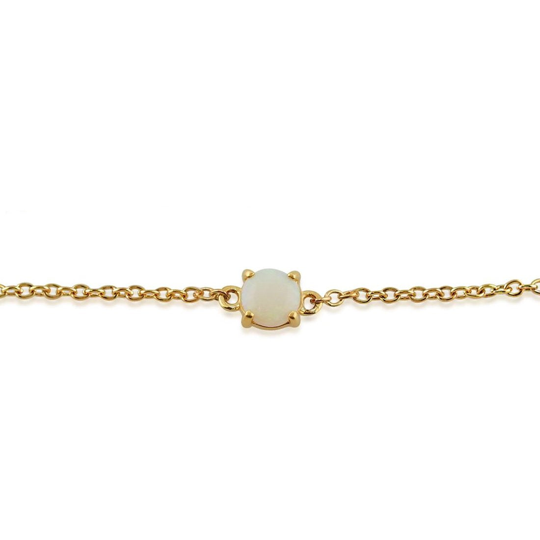 Classic Round Opal Cabochon Bracelet in 9ct Yellow Gold