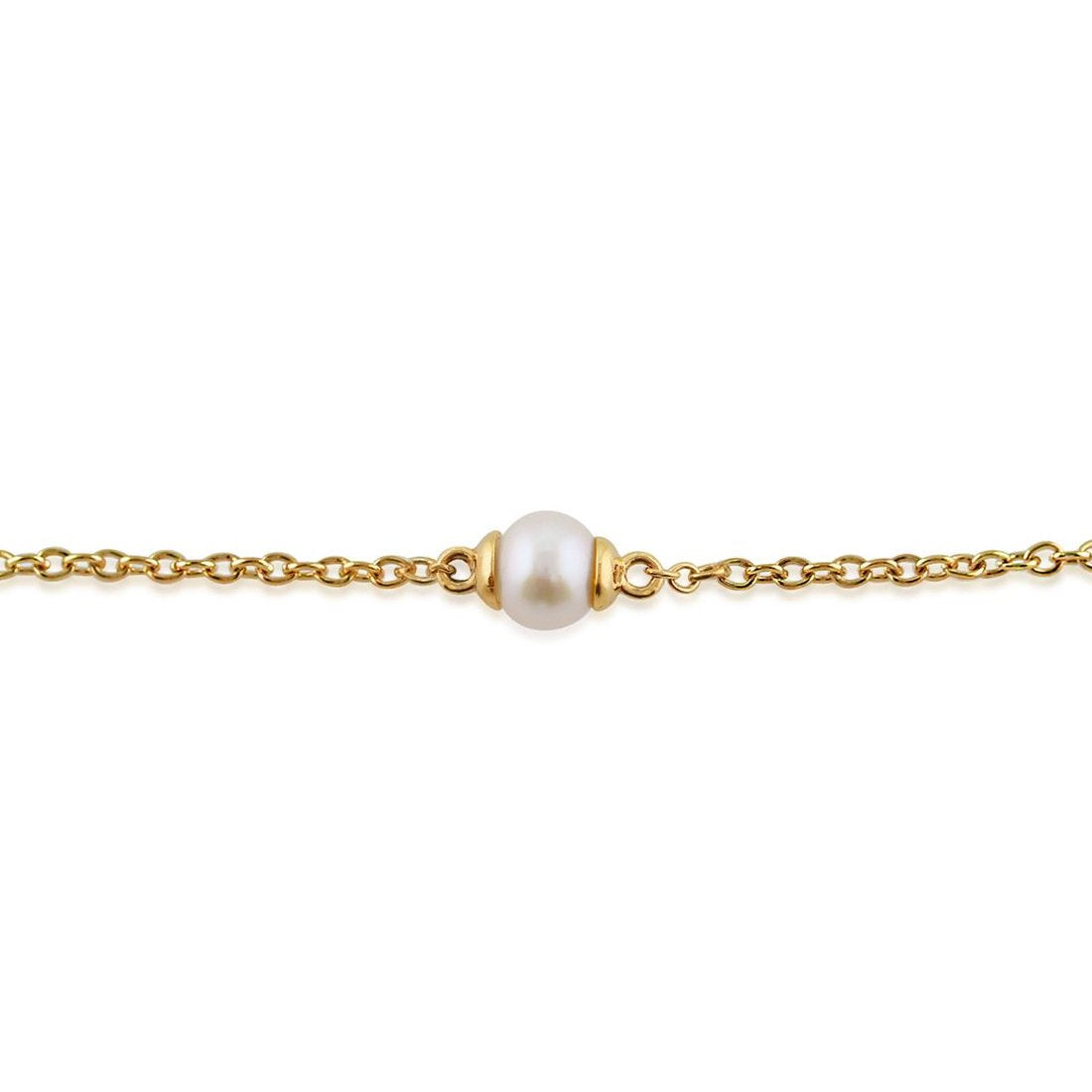 Classic Full Round Freshwater Pearl Bracelet in 9ct Yellow Gold