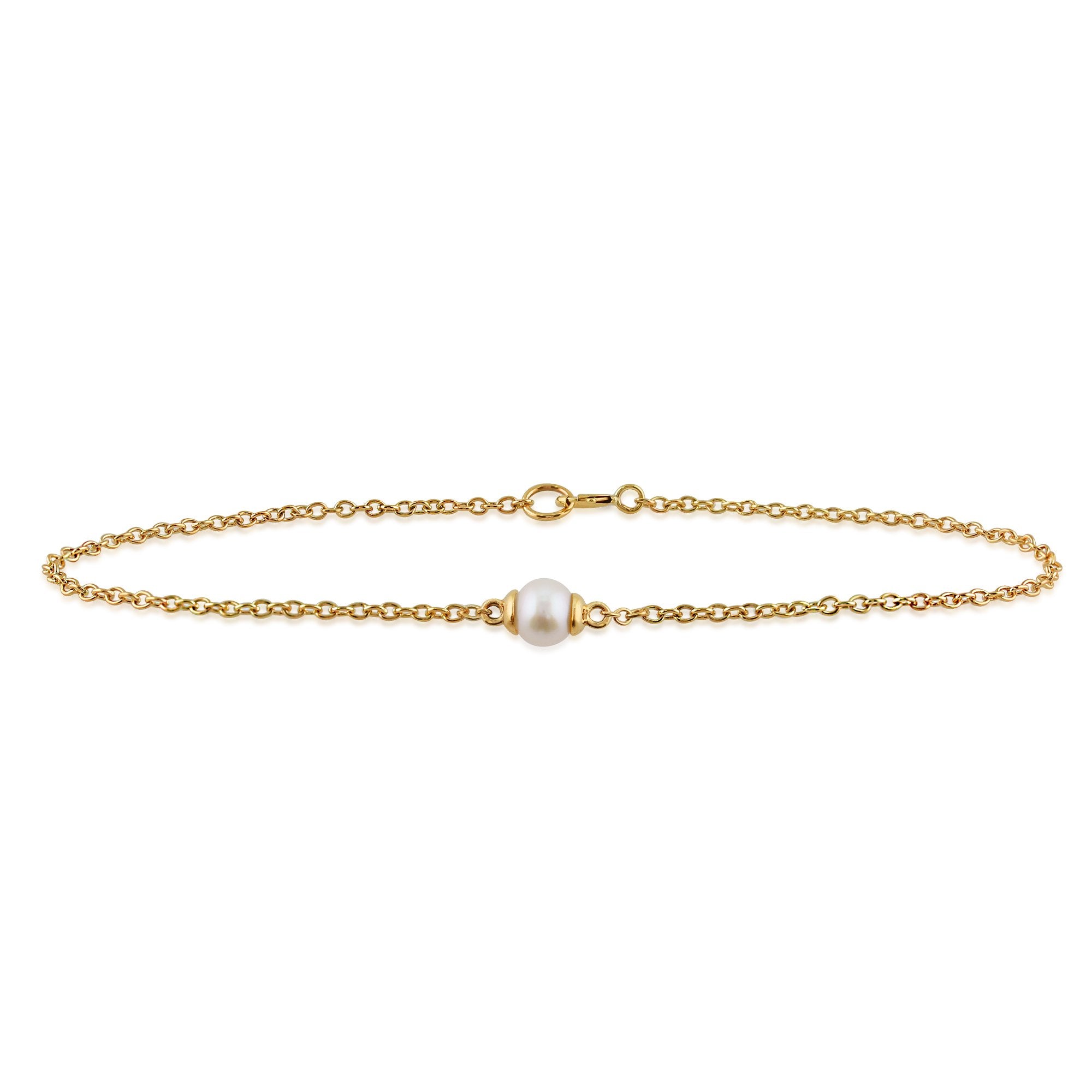 Classic Full Round Freshwater Pearl Bracelet in 9ct Yellow Gold