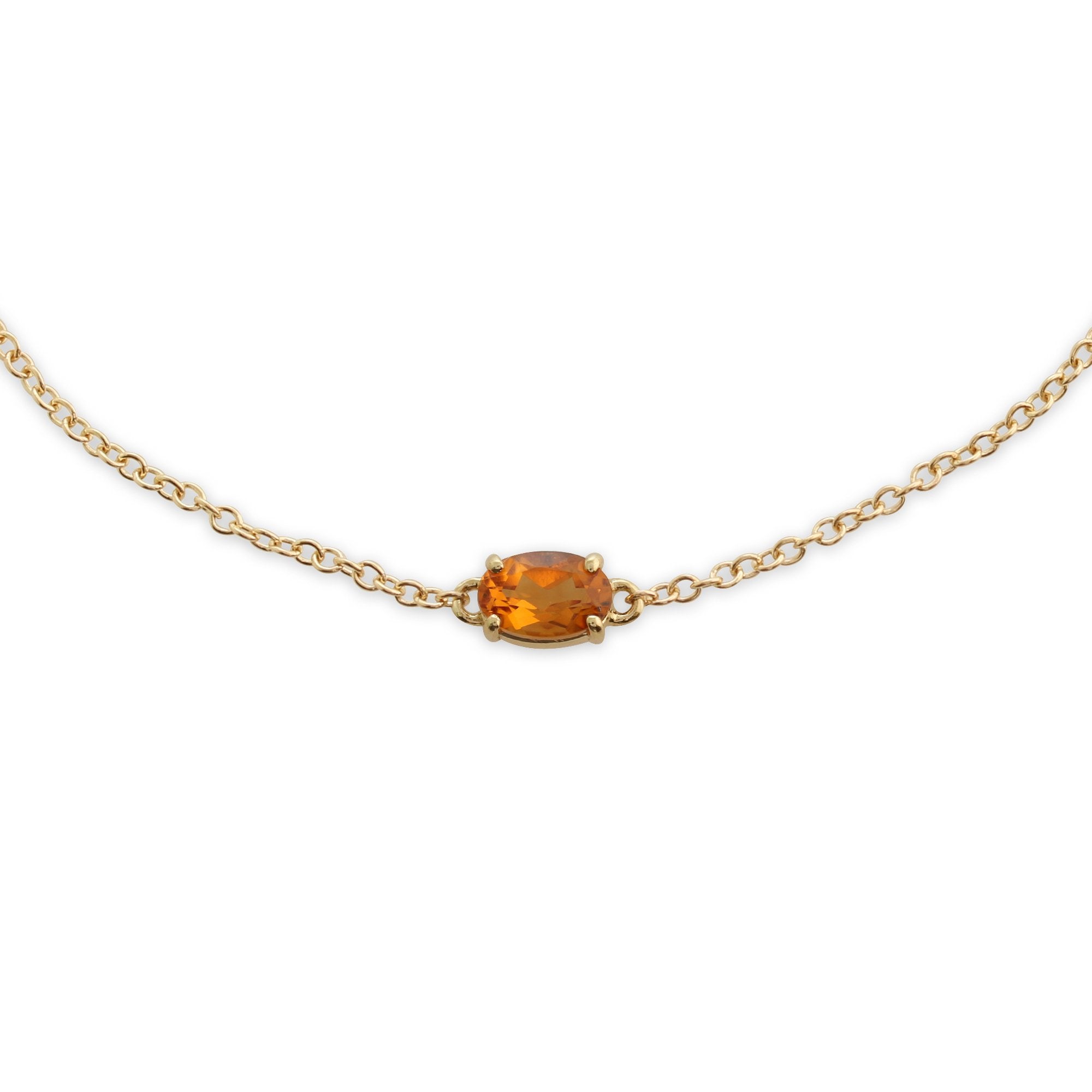 Classic Oval Citrine Single Stone Bracelet in 9ct Yellow Gold